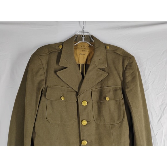 Vintage WWII U.S. Army Class A Uniform Military Jacket Size 38R 38 R Wool WW2 - Picture 4 of 13